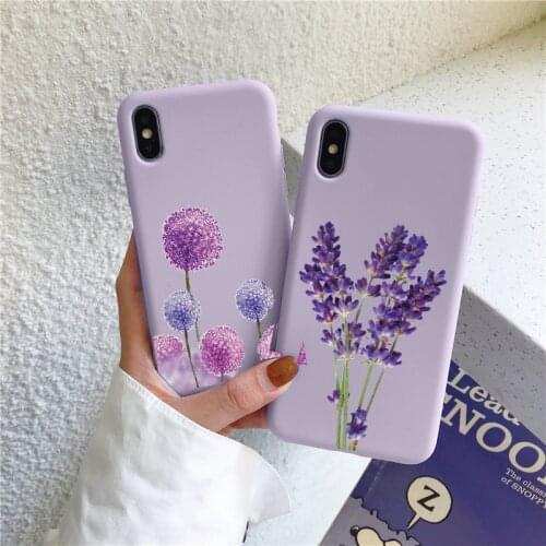 Fashion Lavender Silicone Phone Case For Huawei P40 Lite E P30 P20 Pro P Smart 2019 2021 Mate Honor 9C 10 20 Lite Bumber Fundas