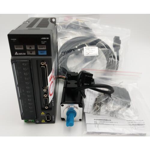 Delta CNC 100W AC Servo Motor Drive kits System 220V 0.32NM 3000RPM 40mm with Oil Seal & 3M Cable ECMA-C20401GS+ASD-B2-0121-B