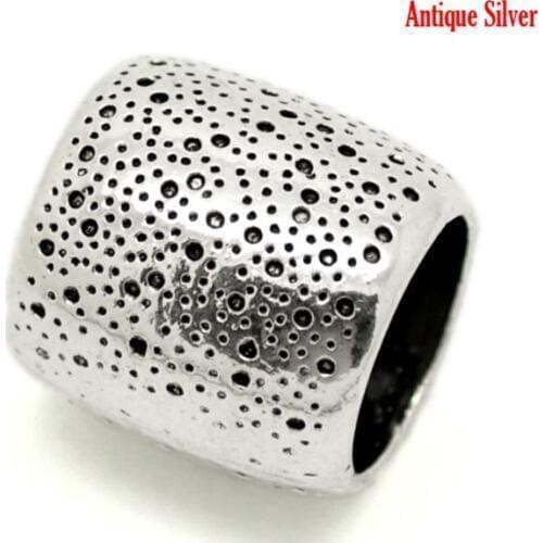 DoreenBeads Retail 5PCs Silver Color Bail Beads for Wrap Scarf 22x22mm(7/8"x7/8")