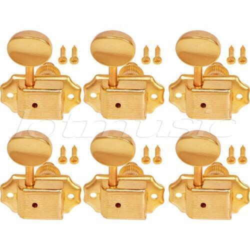 Electric Acoustic Guitar String Tuning Pegs Keys Tuners Machine Heads Gold 6 Right Inline