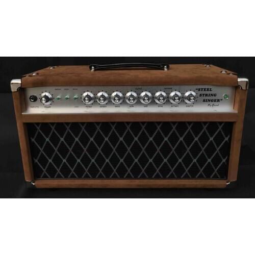 Grand Steel Stringer Singer Handwired Guitar Amplifier Head SSS50 with Brown Tolex Customized Faceplate is OK 50W