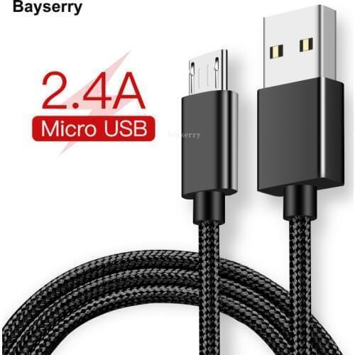 Bayserry Micro USB Cable 2.4A Fast Charging USB Data Cable for Samsung S7 Huawei Xiaomi HTC Phone Android Tablet Charger Cable