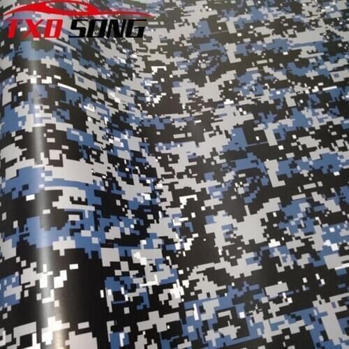 10/20/30/40/50/60CM Blue Black White Digital Camouflage Vinyl Film Car Wrap Foil Adhesive Motorcycle Car Camo Wrapping Decal