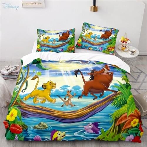 The Lion King Twin Full Queen King Size Bedding Set 3D Cartoon Printed Duvet Cover Set Comforter Cover Set for Boys Girls Gift