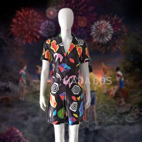 2021 Girls Cosplay Costume Stranger Things Season Romper Suit Juniors Playsuit Top Kids Halloween Costume for Kidspsuit