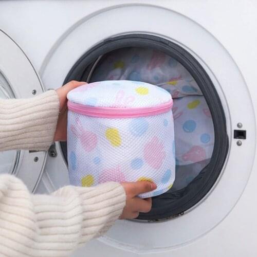 Heart Round Mesh Laundry Bag Polyester Home Organizer Coarse Net Flower Basket Laundry Bags for Washing Machines Mesh Bra Bag