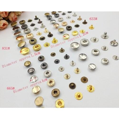 Metal Round Snap button Hardware Accessories Buckle DIY bag Hidden snap button 50set/lot 1cm 1.2cm 1.5cm