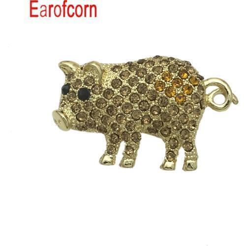 Earofcorn Fashion Creative Small Pig Brooches Cartoon Animal Brooches Shawl Buckle Suit Clothing Accessoroies