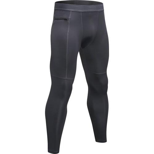 Mens Compression Tight Leggings Zip Pocket Male Running Pants Gym Fitness Jogging Sportswear Quick Dry Sweatpants Summer 2021