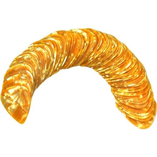 Lots of 100pcs New Medium 0.71mm Blank Guitar Picks Plectrums Celluloid Pearl Orange
