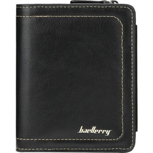 New mens short business wallet multi-card position zero wallet zipper vertical wallet