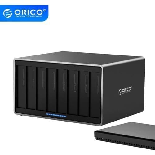 ORICO NS Series 8 Bay HDD Storage Hard Drive Docking Station SATA to USB3.0 External Hard Drive Enclosure Support 128TB (8x16TB)