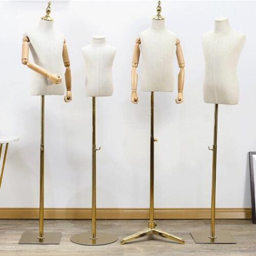 1-2 year child half-style models props, childrens clothing Gold iron square base Chassis woman pet mannequin one piece D076