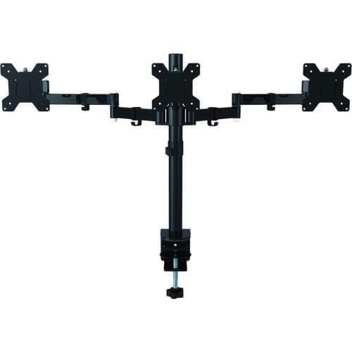 Fully Adjustable Triple Arm Three LCD LED Monitor Desk Stand Mount Bracket 360 degree Rotation MD6463