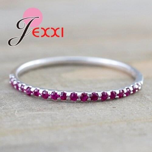 Simple Trendy Jewelry 925 Sterling Silver Rings For Women Cubic Zirconia Charms Bridal Wedding Engagement Gift Party Supplies