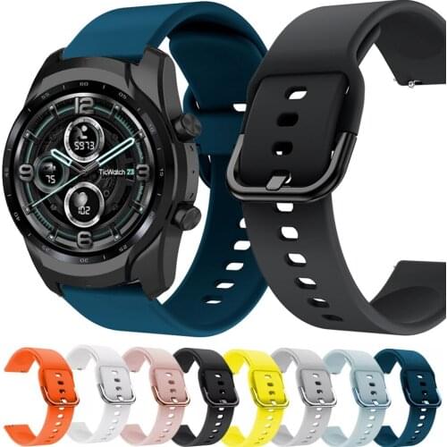 For TicWatch Pro 3 / Pro / S2 / E2 Strap Quick Release Silicone Watchbands Wristband 22mm Watch Band Sport Bracelet