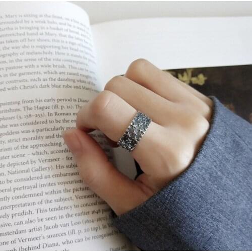 Romantic Charming Star Open Ring for Women Vintage Boho Knuckle Party Rings Gothic Punk Jewelry Gifts for Girls