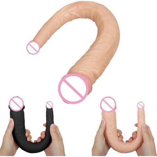 Sex Toys Double Dildo Soft Silicone Realistic Dildo Vagina Anal Dick Women Gay Lesbian Masturbator Ended Dong Artificial Penis