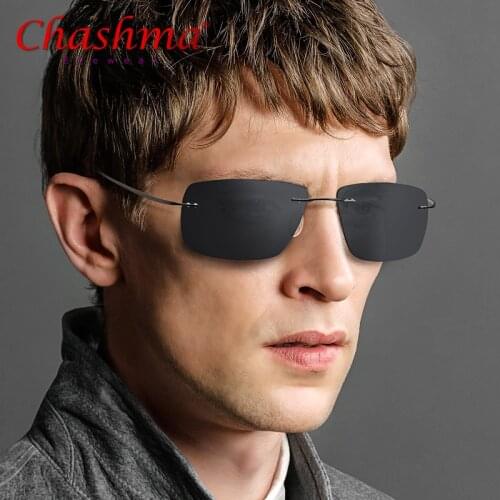 Transition Sunglasses Titanium Brand Designer Ultralight Male Light Frameless Aviation Photochromism Sun Glasses Frames Women
