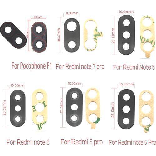 For Xiaomi Pocophone F1 redmi note 7 pro Note 5 Note 6 redmi 6 pro Note 5 pro Glass Camera Lens with Tape Replacement