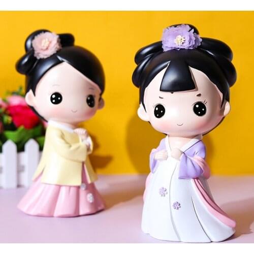 Court Style Ancient Style Han Chinese Clothing Girls Coin Bank Large Girls Children Can Save Savings Bank Cute Princess