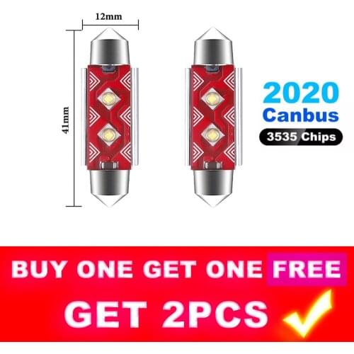 2pcs C5W Led Bulb C10W Canbus Error Free Festoon 31mm 36mm 39mm 41mm Car Interior Lighting LED 3535 Chips 12V 6000K Auto Lamp