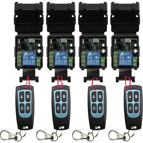 Universal DC12V 1CH 10A Remote Control Switch Relay Output Radio Receiver Module+Waterproof Transmitter Garage Door window /lamp