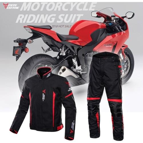 Motorcycle Jacket Pants Protection Gear 7 Pcs Protective Pads Motocross Jacket Pants Suit Reflective Waterproof Fit Four Seasons