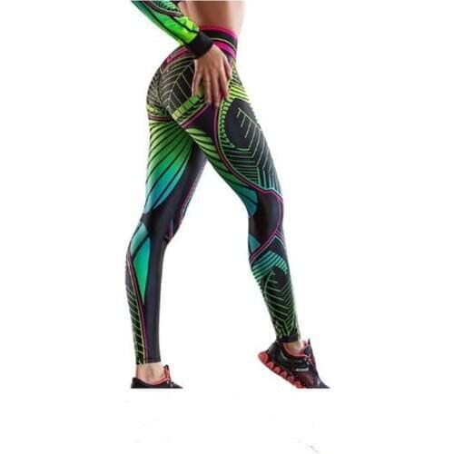 Ogilvy Mather Woman Printing Leggings High Waist Elasticity Slim Workout Polyester Leggins No Trasparent Feminine Hip Leggings