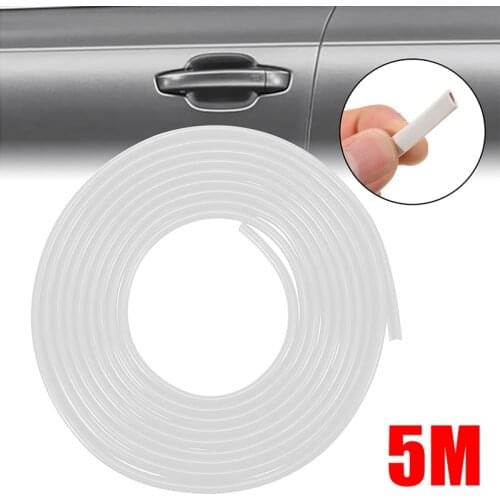1pc Flexible Durable 5m White Car Door Edge Protector Trim Anti-scratch Protective Rubber Strip