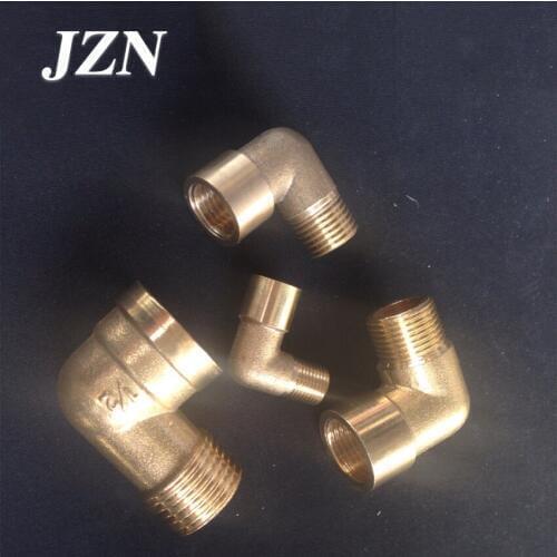 10 PCS ) Copper elbow 1/8" 1/4" 3/8" 1/2" internal and external wire elbow reducer copper pipe gas connector thickened