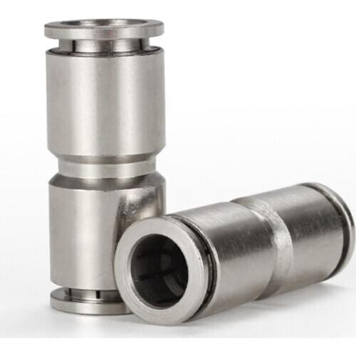 10PCS Pneumatic Fittings PU-6-8 Plastic Hose 4-16mm Quick Pneumatic Connector Trachea Straight Connection Copper Nickel Plated