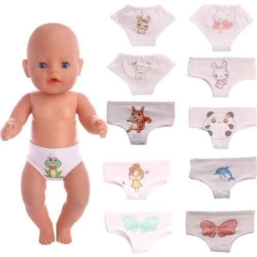 15 Styles Cute Animal Doll Underwear Animation Image For 18 Inch American Doll & 43 Cm New Born Baby,Our Generation,Doll Clothes
