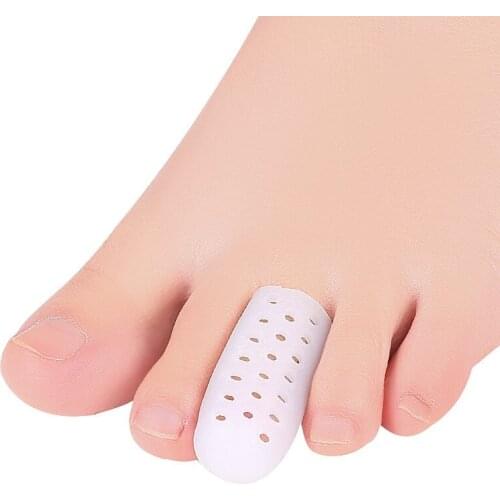2pcs=1Pair Gel Separator 4.3*1.7cm Breathable Protector Silicone Covers Tube With Holes for Corns Calluses Blister Toe Bunion