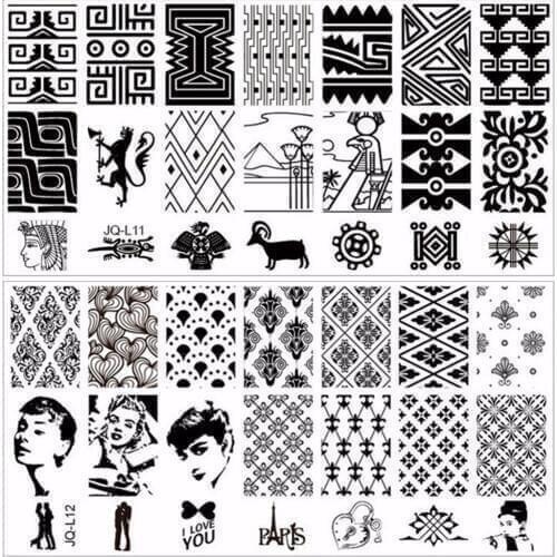 2 PCS 6*12cm Nail Stamping Plates DIY Image Konad Nail Art Manicure Templates Stencils Salon Beauty Polish Tools 2018 Hot