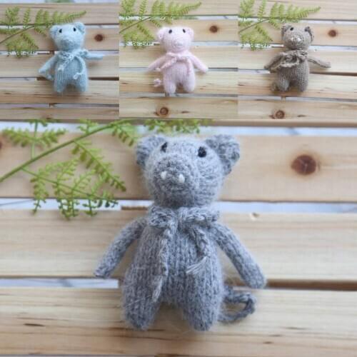 2pcs/lot Stuffed Animal Newborn Bunny Toy Fuzzy Knitted Baby Rabbit Toy Newborn Photograp Props