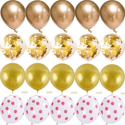 20pcs 12 Inch Metal Sequins Spot Latex Balloons Birthday Party Decoration Wedding Children Holiday Baby Shower