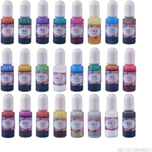 24 Colors Resin Epoxy Pigment Liquid Colorant Dye Ink Diffusion DIY Art Crafts Jewelry Making Accessories M19 21 Wholesales