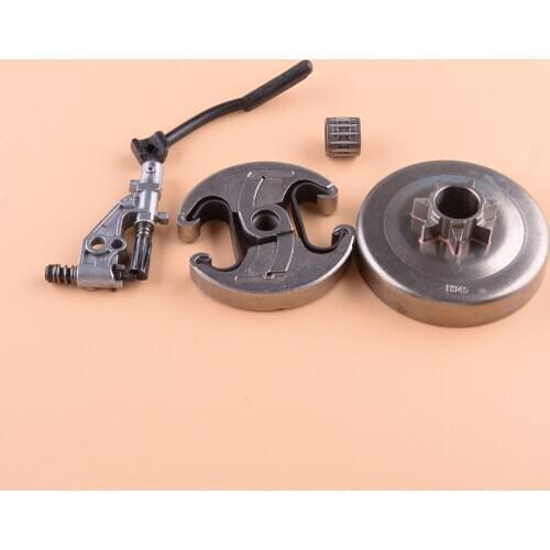 5pcs 7T Clutch Drum Bearing Oil Pump Pressure Line Kit 537291702 Fit For Husqvarna 455 460 Rancher Chainsaw
