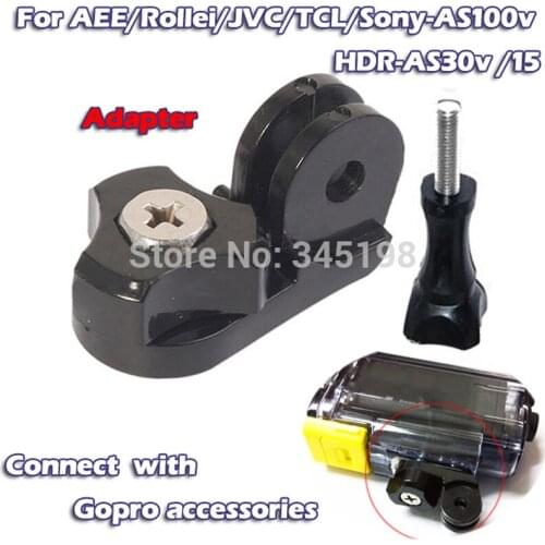 GO PRO Connector Tripod Mount Adapter for Gopro SJCAM AEE accessory for Sony HDR-AS100V AS30V Rollei action camera +screw