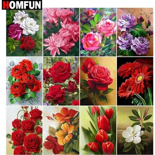 HOMFUN 3D Diamond Painting "Flower landscape" DIY Full Rhinestones Drill Cross-stitch Kits Square Round Diamond Embroidery
