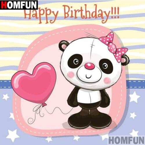 Homfun Full Square/Round Drill 5D DIY Diamond Painting "Cartoon panda" 3D Embroidery Cross Stitch Home Decor Gift A12633