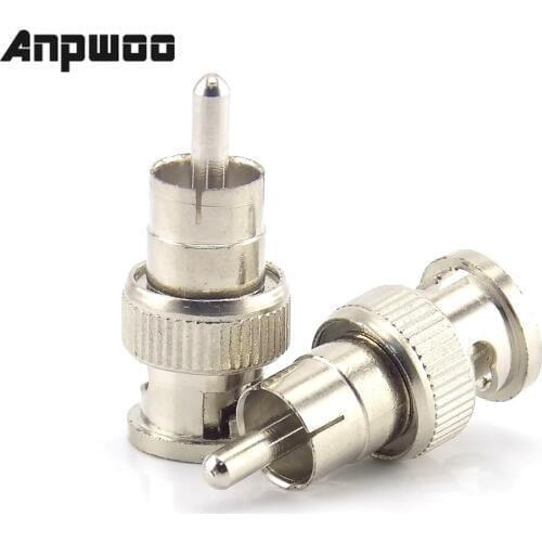 ANPWOO 5pcs RCA Male to BNC Connector Male Adapter for CCTV Surveillance ip Camera video balun poe splitter Security System