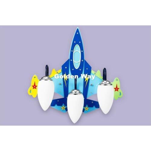 Free Shipping Children Bedroom Ceiling Light Smart Plane Design Eye-protective LED AC Ceiling Lamp Blue Plane Decorative Lights