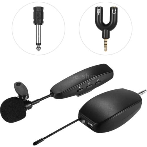 Wireless UHF Microphone Lavalier Lapel Mics for Smartphone Computer Speakers Cameras Teaching Public Speaking Voice Amplifier