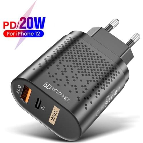 Fast Charging 20W QC 3.0 USB charger For iPhone 11 Samsung Xiaomi Huawei Mobile Phone Travel Wall charger Adapter Quick Charge