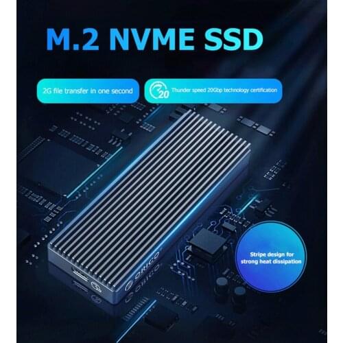 SSD Case M.2 NVME M Key Key Solid State Drive Box Type C USB 3.2 20Gbps External Hard Drive Enclosure