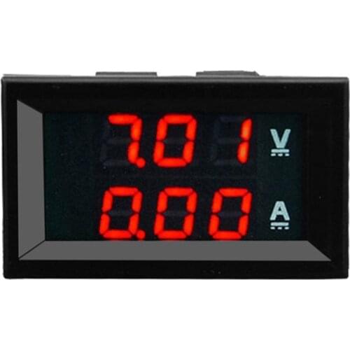 0.28'' 0-100V 10A LED Digital Voltmeter Ammeter Blue Red LED Amp Car Voltage Current Meter Volt Detector Tester Monitor Panel