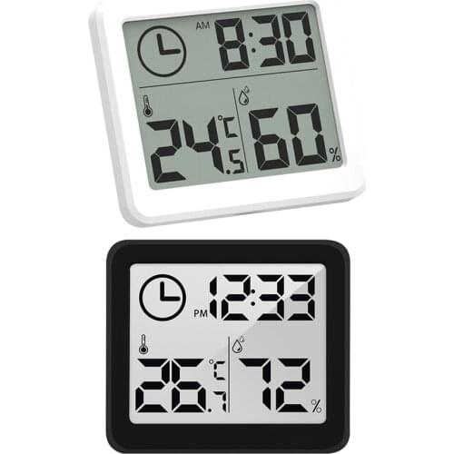 Digital Thermometer Hygrometer Dry Meter Automatic Electronic Humidity Monitor Alarm Clock 3.2inch Lcd Screen Display Hygrometer