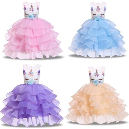 Elegant Kids Girls Dresses For Wedding Birthday Party Cute Girs Princess Dress Flower Girls Ball Gown Evening Dress Kids Clothes
